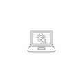 Laptop cursor click vector icon symbol isolated on white background