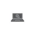 Laptop cursor click vector icon symbol isolated on white background