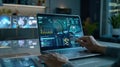 The laptop with data analysis.AI generated image Royalty Free Stock Photo