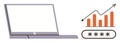Laptop with Data Graph and Password Field Representing Analytics and Digital Security Growth Royalty Free Stock Photo