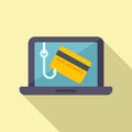 Laptop data phishing icon flat vector. Hacker virus Royalty Free Stock Photo