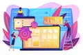 Big data visualization concept vector illustration. Royalty Free Stock Photo