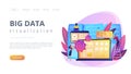Big data visualization concept landing page. Royalty Free Stock Photo