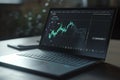 laptop on the desk data visualization on a laptop screen, AI Generative Royalty Free Stock Photo