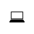 Laptop, desktop, computer icon in black simple design on an isolated background. EPS 10 vector Royalty Free Stock Photo