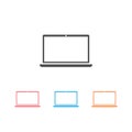 Laptop device icon set, office appliances - vector for Royalty Free Stock Photo