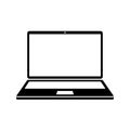 Laptop device icon sign, office computer - vector