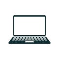 Laptop device icon sign, office computer - vector