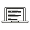 Laptop digital data icon outline vector. Error mobile