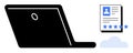 Laptop with digital profile and rating stars representing online identity and cloud data access Royalty Free Stock Photo