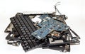 Laptop Computer Disassembled into Broken Pieces Royalty Free Stock Photo