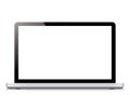 Laptop display screen isolated on white background