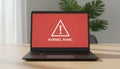 Laptop display showing kernel panic system error alert Royalty Free Stock Photo