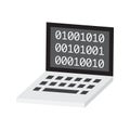 Laptop Displaying Binary Code. Digital Technology and Programming Concept Royalty Free Stock Photo