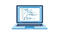 Laptop Displaying Code on Screen in Modern Workstation Royalty Free Stock Photo