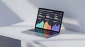 Laptop Displaying Analytics Dashboard with Charts and Graphs Royalty Free Stock Photo