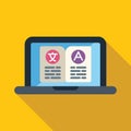 Laptop displaying digital translation tool for language learning Royalty Free Stock Photo