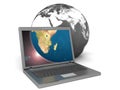 Laptop displaying the earth Royalty Free Stock Photo