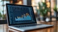 Laptop Displaying Financial Data Royalty Free Stock Photo