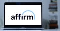 Laptop displaying the logo of Affirm, a company in the financial technology space