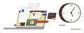 Content Development and Coding Process on Laptop with Time Management Concept Royalty Free Stock Photo
