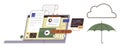 Digital Content Management and Cloud Data Protection with Code and Multimedia Integration Royalty Free Stock Photo