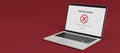 Laptop displaying red system error message on screen Royalty Free Stock Photo