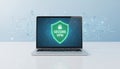 Laptop displaying secure vpn shield protecting online privacy Royalty Free Stock Photo