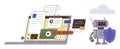 AI-Assisted Web Development with Coding, Data Visualization, and Cybersecurity Insights Royalty Free Stock Photo