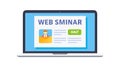 Laptop Displaying Web Seminar and Certificate, vector design Generative AI Royalty Free Stock Photo