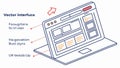 Laptop Displaying a Website User Interface for Web Design Concepts, vector design Generative AI Royalty Free Stock Photo
