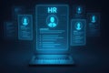 Laptop Displaying HR Interface with Multiple Candidate Profiles in a Digital Network human resources Royalty Free Stock Photo
