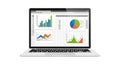 A spreadsheet interface with several colorful data visualizatio Royalty Free Stock Photo