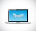 Laptop and diversity message illustration design Royalty Free Stock Photo