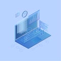 laptop, documents, speech bubbles, graph, program Royalty Free Stock Photo