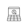 laptop, dollar, chat bubble icon. Element of marketing for mobile concept and web apps icon. Thin line icon for website design and Royalty Free Stock Photo