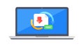 Laptop with Download Progress: File Transfer & Digital Content, vector design Generative AI Royalty Free Stock Photo