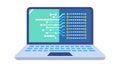 Laptop with Dynamic Code and Digital Data Stream, vector design Generative AI Royalty Free Stock Photo