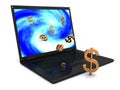 Laptop earnings on the Internet Royalty Free Stock Photo