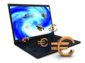Laptop earnings on the Internet Royalty Free Stock Photo