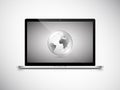 Laptop with Earth globe on screen Royalty Free Stock Photo