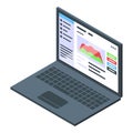 Laptop electronic voiting icon isometric vector. Election vote