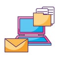 laptop email folder file documents data storage Royalty Free Stock Photo