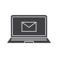 Laptop email glyph icon