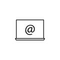 laptop email icon. Element of business icon for mobile concept and web apps. Thin line laptop email icon can be used for web and Royalty Free Stock Photo