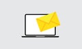 Laptop email icon, Marketing web element design, digital communication, vector concept computer screen illustration Royalty Free Stock Photo