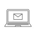 Laptop email linear icon