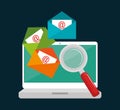 laptop email searching data icon design Royalty Free Stock Photo