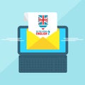 Laptop with envelope english Royalty Free Stock Photo