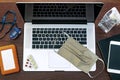 A laptop and equipment to work at home Royalty Free Stock Photo